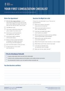 Preview of First Consultation Checklist